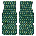Green Dragonfly Pattern Print Front and Back Car Floor Mats