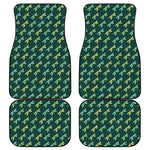 Green Dragonfly Pattern Print Front and Back Car Floor Mats