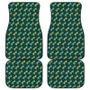 Green Dragonfly Pattern Print Front and Back Car Floor Mats