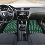 Green Dragonfly Pattern Print Front and Back Car Floor Mats