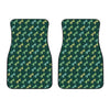 Green Dragonfly Pattern Print Front Car Floor Mats