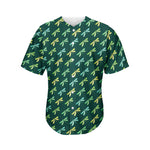 Green Dragonfly Pattern Print Men's Baseball Jersey