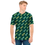 Green Dragonfly Pattern Print Men's T-Shirt