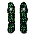 Green Dragonfly Pattern Print Muay Thai Shin Guards