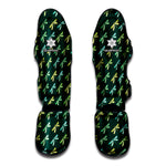 Green Dragonfly Pattern Print Muay Thai Shin Guard