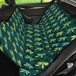 Green Dragonfly Pattern Print Pet Car Back Seat Cover