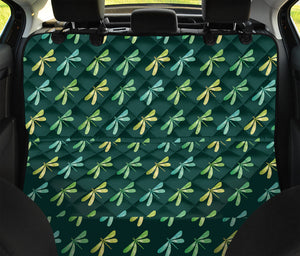 Green Dragonfly Pattern Print Pet Car Back Seat Cover