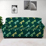 Green Dragonfly Pattern Print Sofa Cover