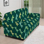 Green Dragonfly Pattern Print Sofa Cover