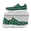 Green Dragonfly Pattern Print White Running Shoes