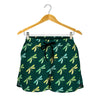 Green Dragonfly Pattern Print Women's Shorts