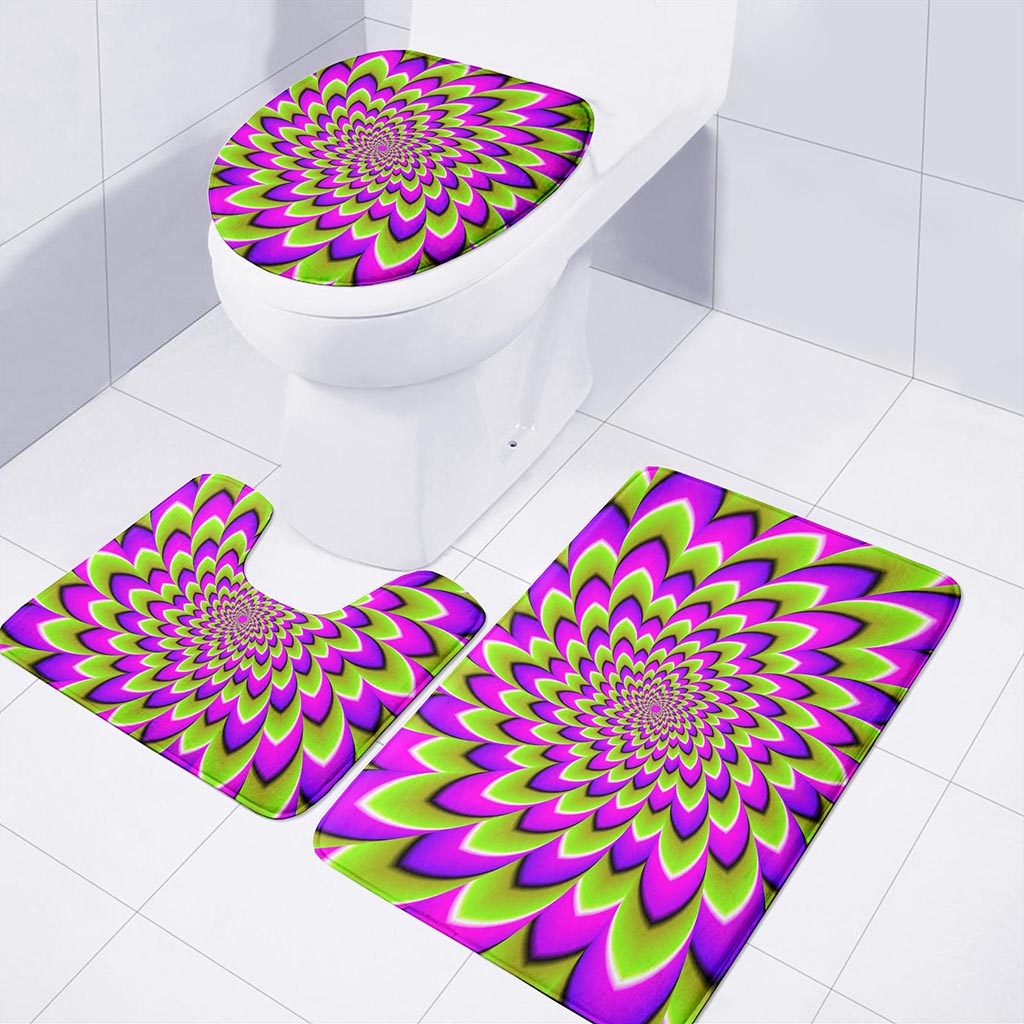 Green Expansion Moving Optical Illusion 3 Piece Bath Mat Set
