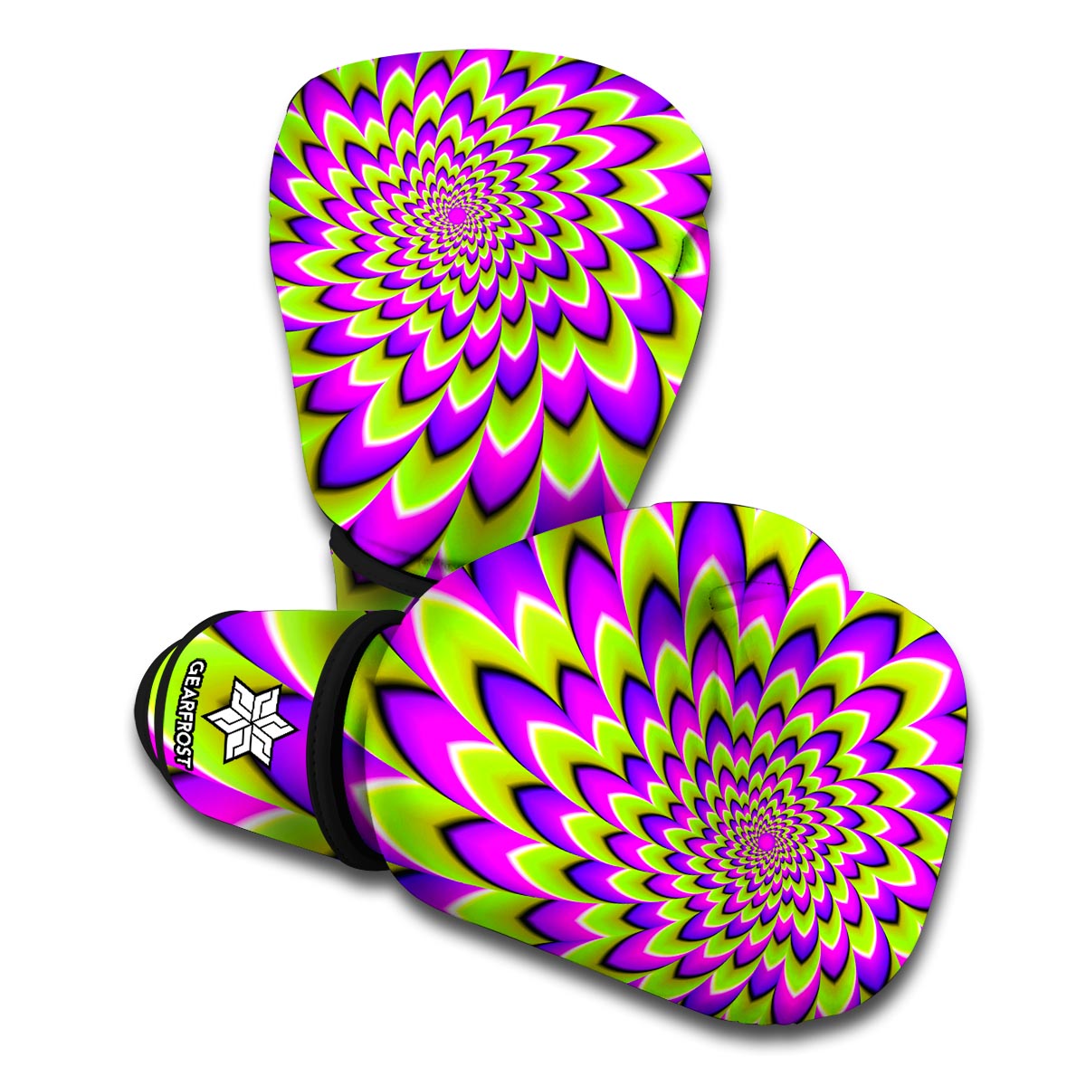 Green Expansion Moving Optical Illusion Boxing Gloves