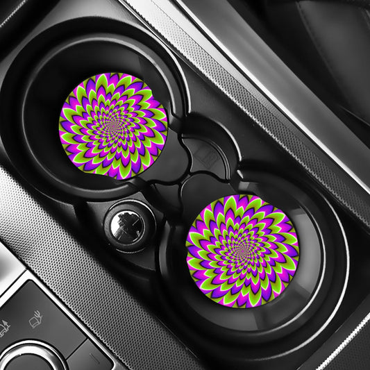 Green Expansion Moving Optical Illusion Car Coasters