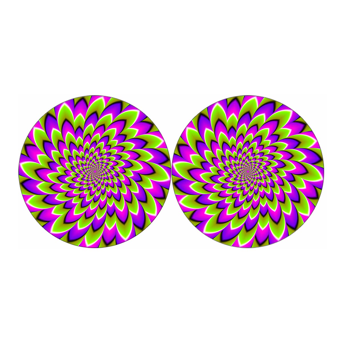 Green Expansion Moving Optical Illusion Car Coasters