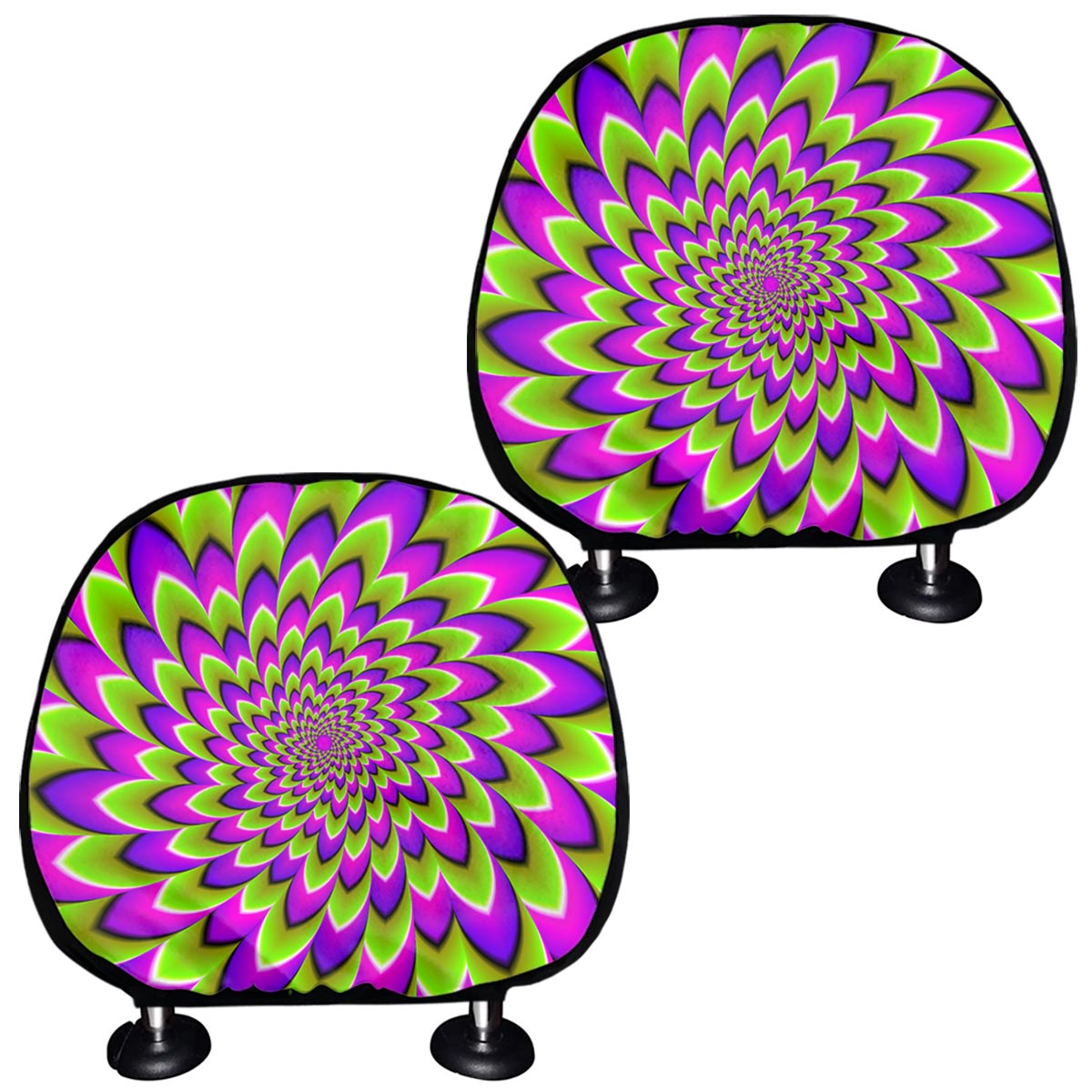 Green Expansion Moving Optical Illusion Car Headrest Covers