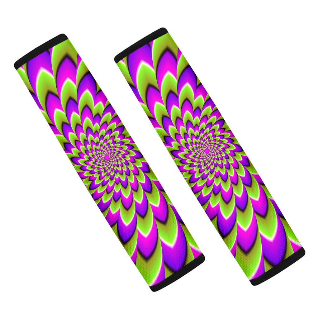 Green Expansion Moving Optical Illusion Car Seat Belt Covers