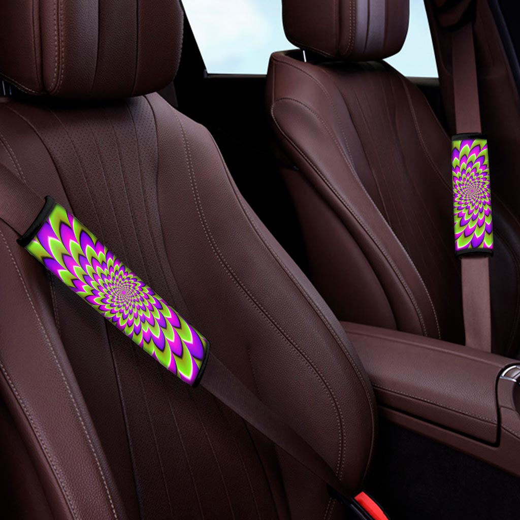 Green Expansion Moving Optical Illusion Car Seat Belt Covers