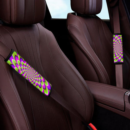 Green Expansion Moving Optical Illusion Car Seat Belt Covers