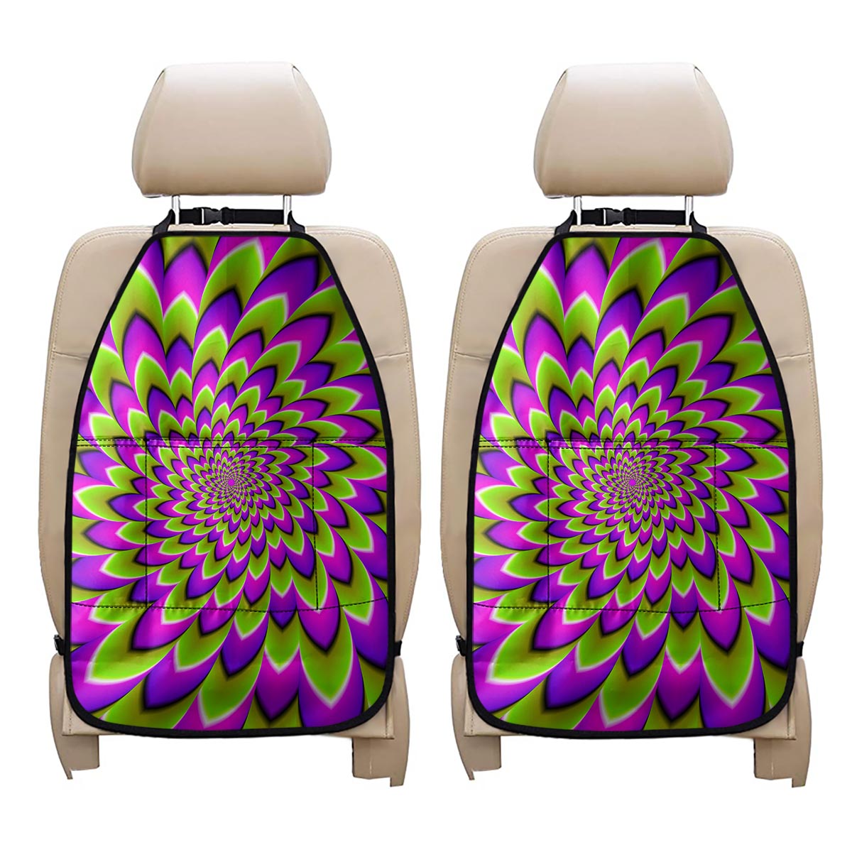 Green Expansion Moving Optical Illusion Car Seat Organizers