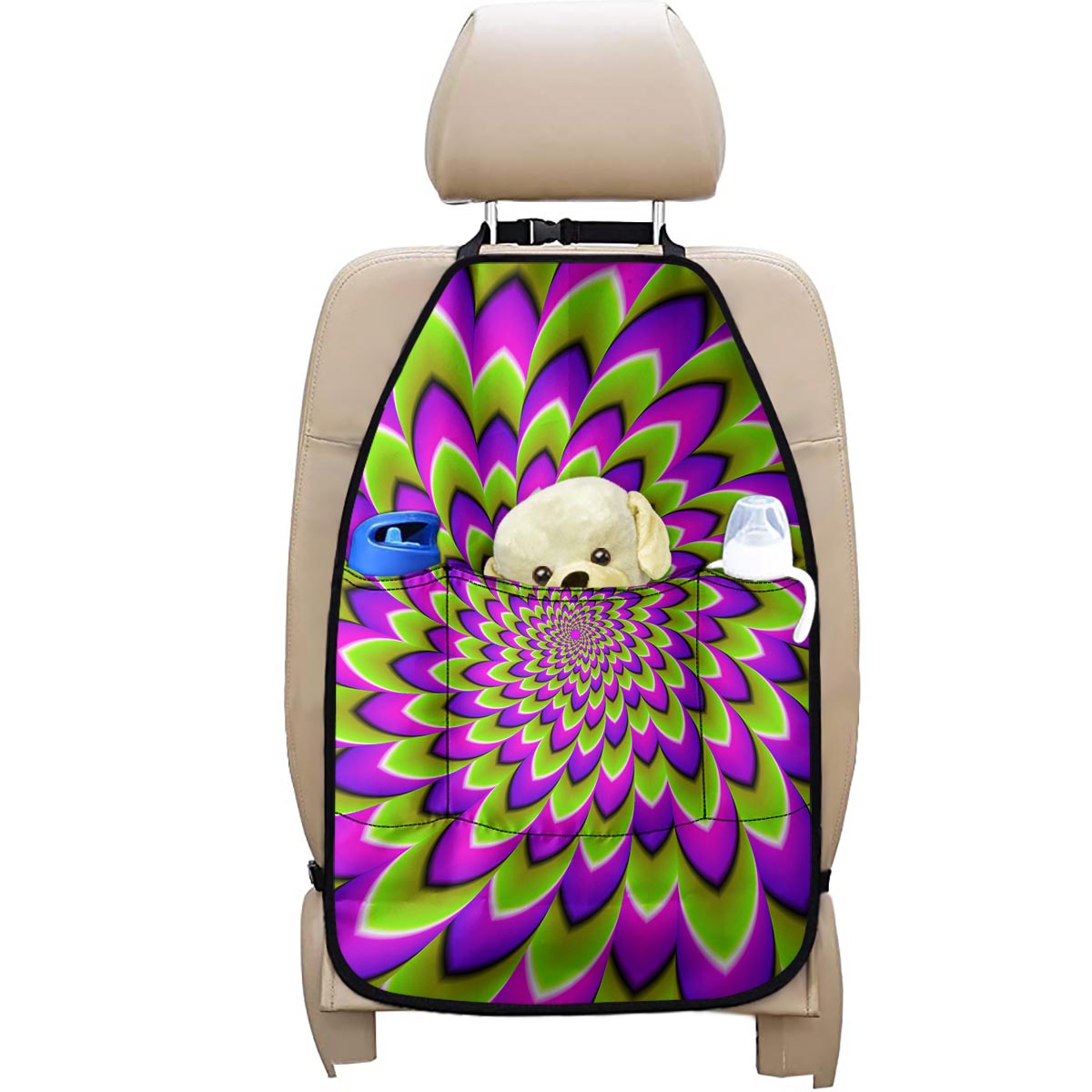 Green Expansion Moving Optical Illusion Car Seat Organizers