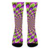 Green Expansion Moving Optical Illusion Crew Socks