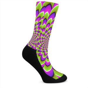 Green Expansion Moving Optical Illusion Crew Socks