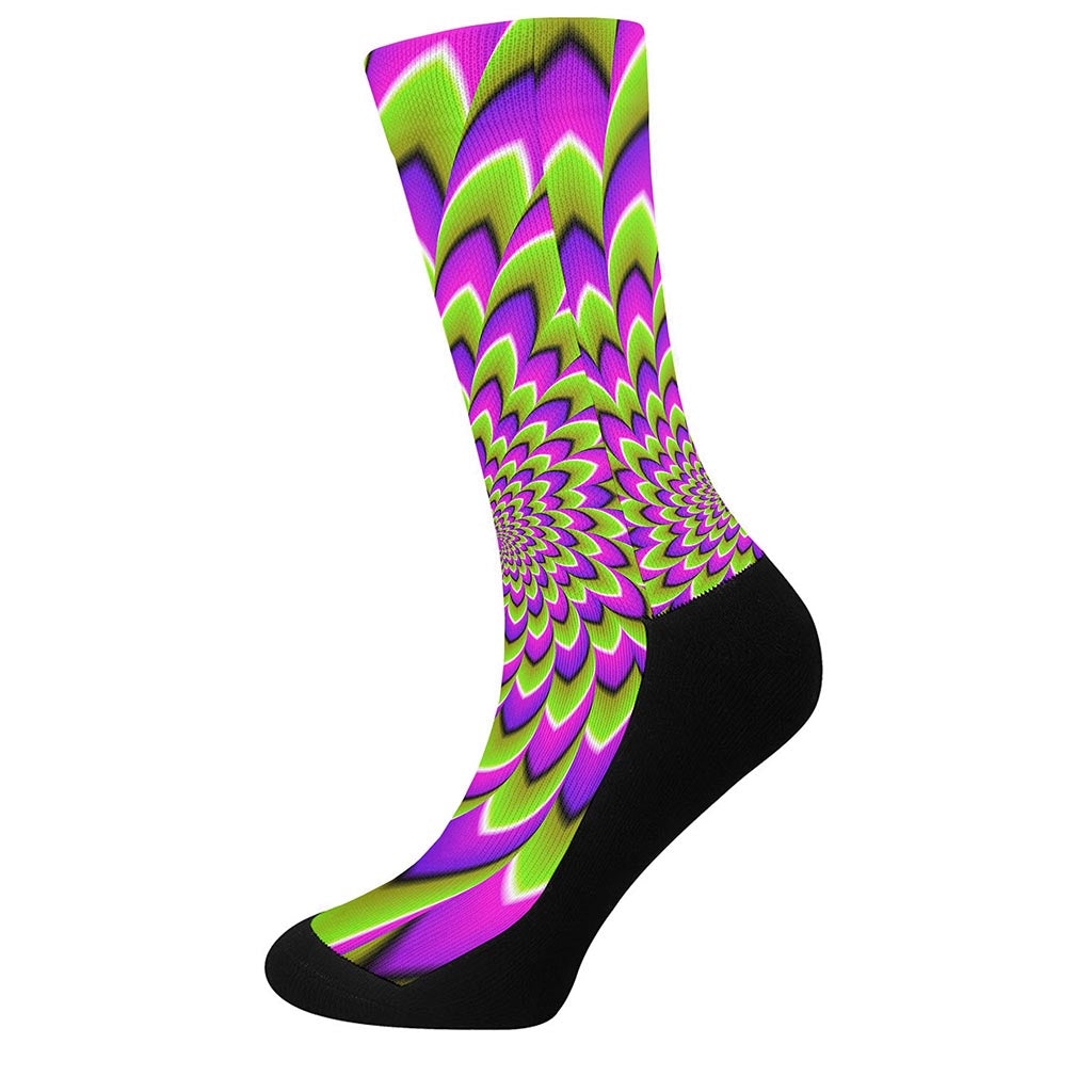 Green Expansion Moving Optical Illusion Crew Socks