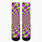 Green Expansion Moving Optical Illusion Crew Socks