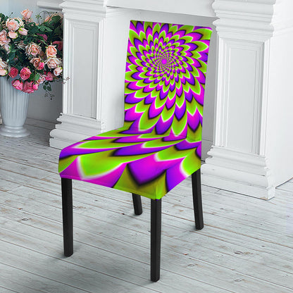 Green Expansion Moving Optical Illusion Dining Chair Slipcover