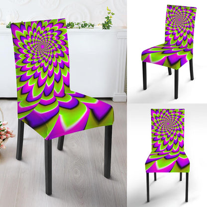 Green Expansion Moving Optical Illusion Dining Chair Slipcover
