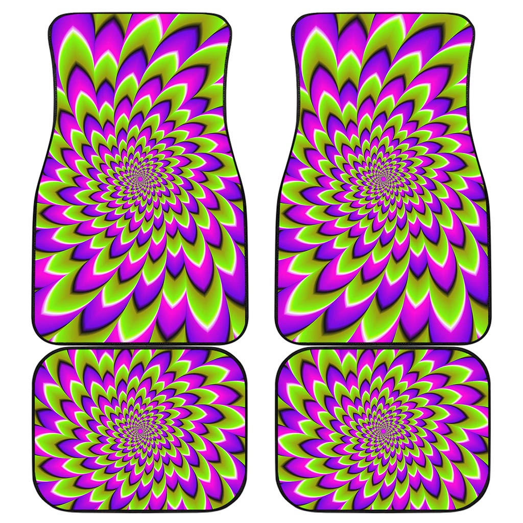 Green Expansion Moving Optical Illusion Front and Back Car Floor Mats