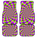 Green Expansion Moving Optical Illusion Front and Back Car Floor Mats