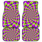 Green Expansion Moving Optical Illusion Front and Back Car Floor Mats