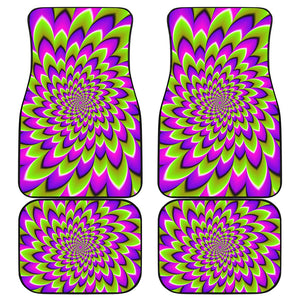 Green Expansion Moving Optical Illusion Front and Back Car Floor Mats