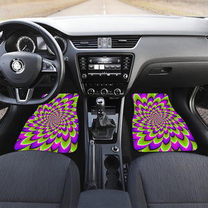 Green Expansion Moving Optical Illusion Front and Back Car Floor Mats