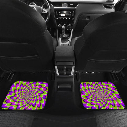 Green Expansion Moving Optical Illusion Front and Back Car Floor Mats
