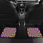 Green Expansion Moving Optical Illusion Front and Back Car Floor Mats