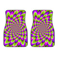 Green Expansion Moving Optical Illusion Front Car Floor Mats