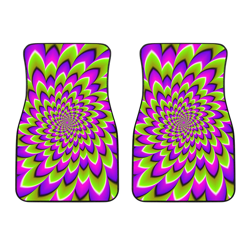 Green Expansion Moving Optical Illusion Front Car Floor Mats