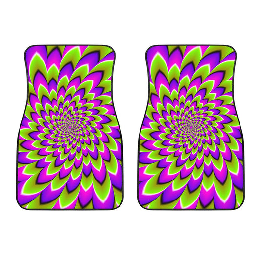 Green Expansion Moving Optical Illusion Front Car Floor Mats