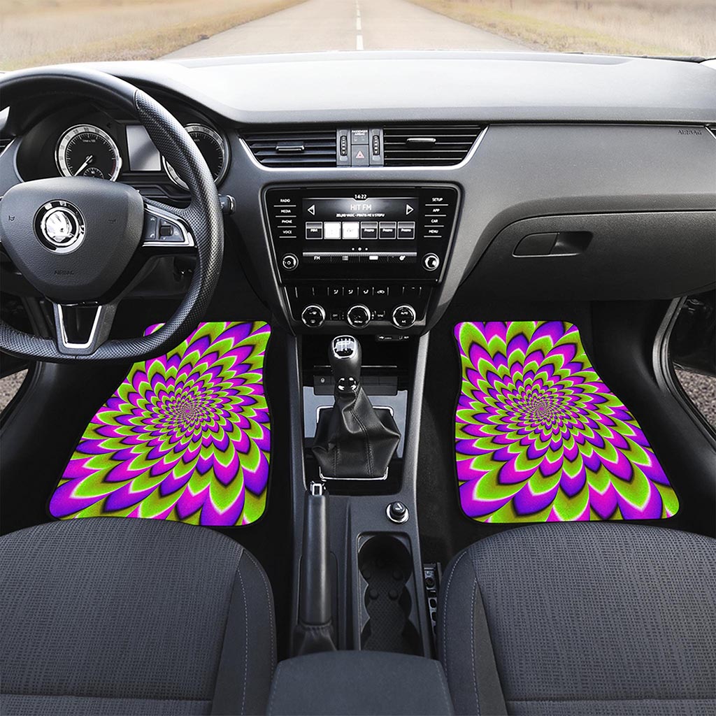 Green Expansion Moving Optical Illusion Front Car Floor Mats