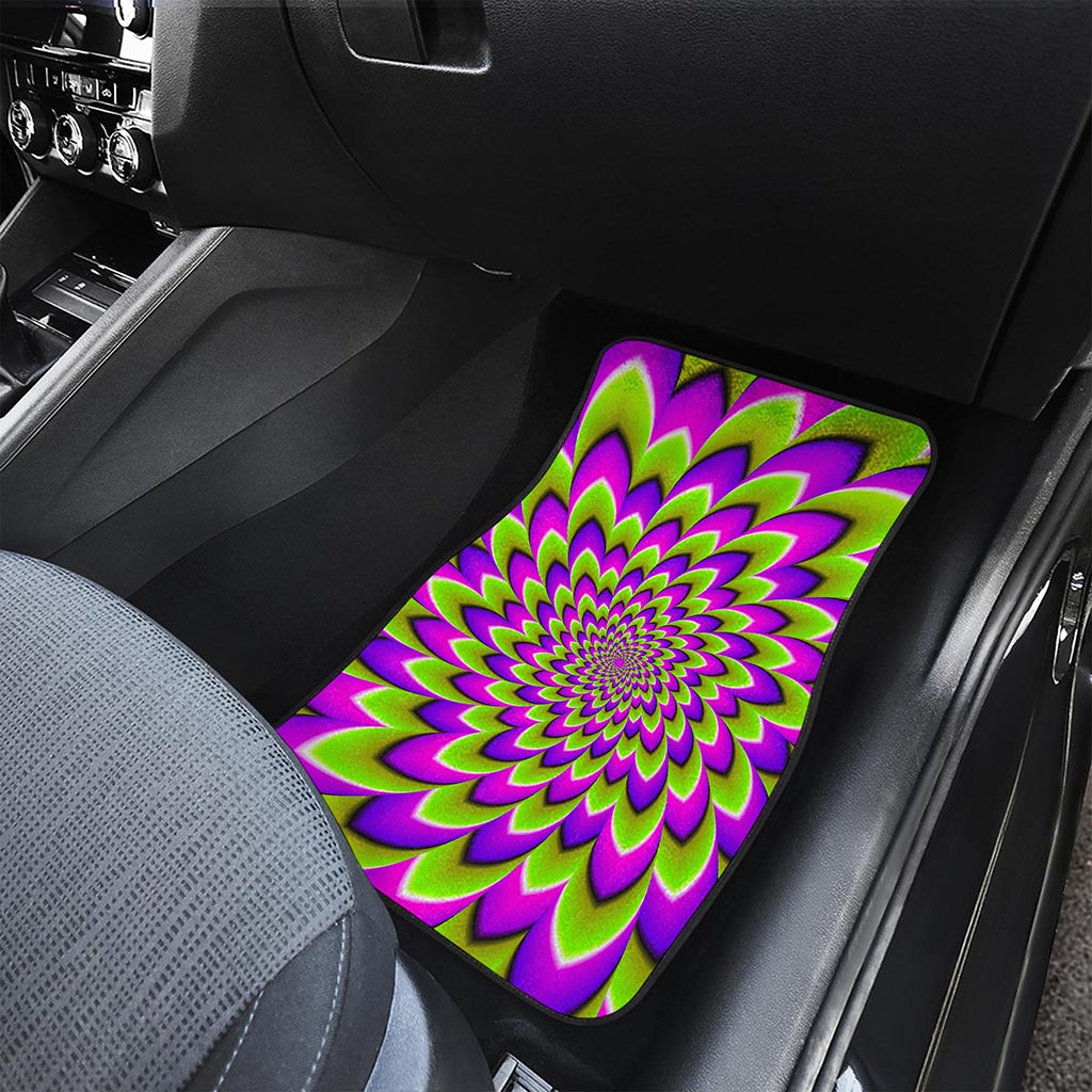 Green Expansion Moving Optical Illusion Front Car Floor Mats