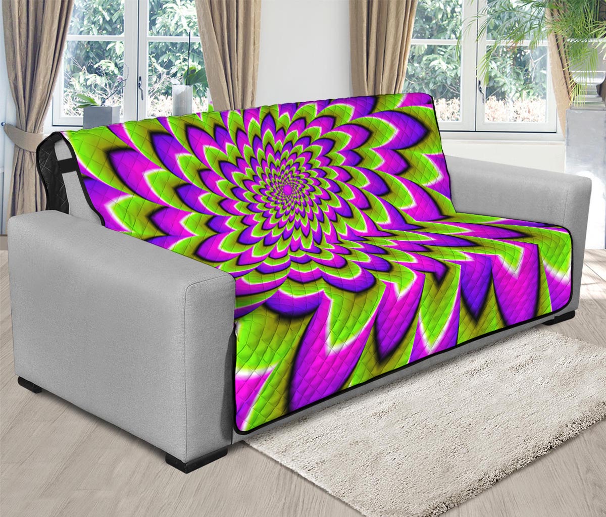 Green Expansion Moving Optical Illusion Futon Protector