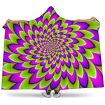 Green Expansion Moving Optical Illusion Hooded Blanket