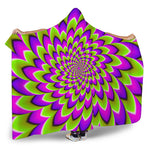 Green Expansion Moving Optical Illusion Hooded Blanket