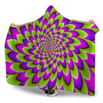 Green Expansion Moving Optical Illusion Hooded Blanket