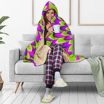 Green Expansion Moving Optical Illusion Hooded Blanket