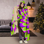 Green Expansion Moving Optical Illusion Hooded Blanket