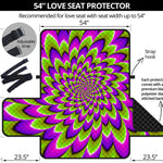 Green Expansion Moving Optical Illusion Loveseat Protector